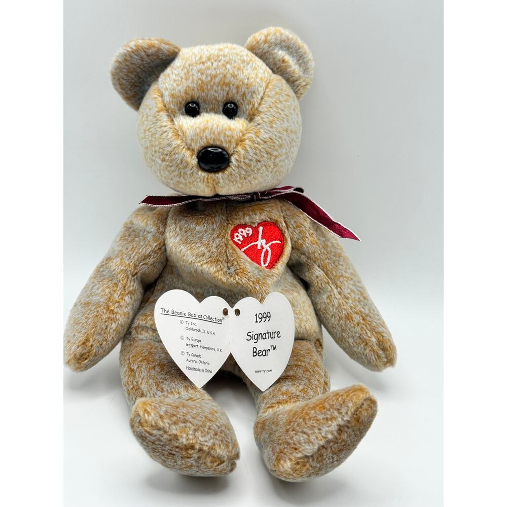 Ty Beanie Baby 1999‎ Signature Bear Plush Collectible - Rare with box